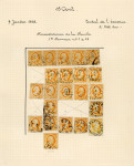 Stamp of Netherlands 1852, King Willem I, used collection of reconstructions of the 19 different plates, beautifully mounted by hand in an album