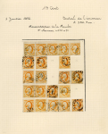Stamp of Netherlands 1852, King Willem I, used collection of reconstructions of the 19 different plates, beautifully mounted by hand in an album