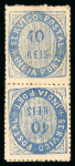 Stamp of India » Foreign Settlements in India » Portuguese Settlements in India 1871 40r blue mint tête-bêche pair, part o.g. with hinge remnants