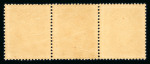Stamp of Belgium 1869-83 5F pale brown in mint n.h. strip of three, with fresh colour and very good centring
