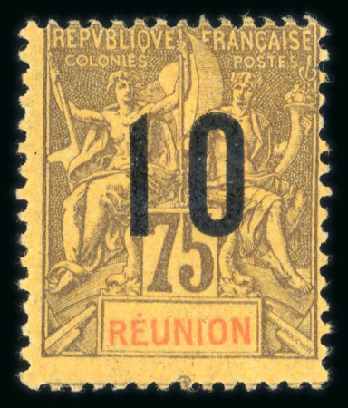 Stamp of Colonies françaises » Réunion 1912, série Groupe surchargés de 1912, la série complète