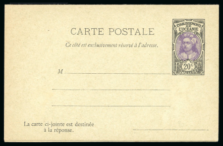 Stamp of Colonies françaises » Océanie CANCEL Entier Postal : 1922, rare entier postal type "Tahitienne"
