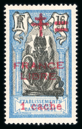 Stamp of Colonies françaises » Inde 1942, série France Libre Y&T n° 184-190 tous neufs