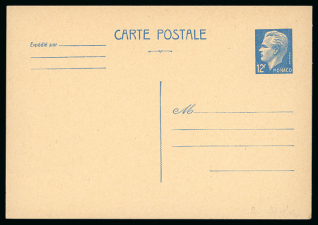 Stamp of Colonies françaises » Monaco 1954, Entier Postal type Rainier III Y&T n° CP25 12f