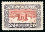 Stamp of Austria » Deutsch-Österreich Austria Österreich 1919 20K kopfstehendes Parlament
