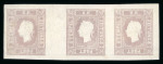 Stamp of Austria » 1858-59 Newspaper Stamp Austria Österreich 1858 1,05Kr lila Zwischensteg Dreierstreifen