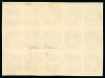 Stamp of Austria » Newspaper Stamp 1863 Austria Österreich 1863 Zeitungsmarke im 15er Block mit zentrischem tete-beche