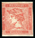 Stamp of Austria » Newspaper Stamps 1851 Austria Österreich 1851 Zinnoberroter Merkur ungebraucht