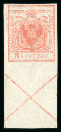 Stamp of Austria » 1850 Issue Austria Österreich 1850 3Kr HP mit vollem Andreaskreuz
