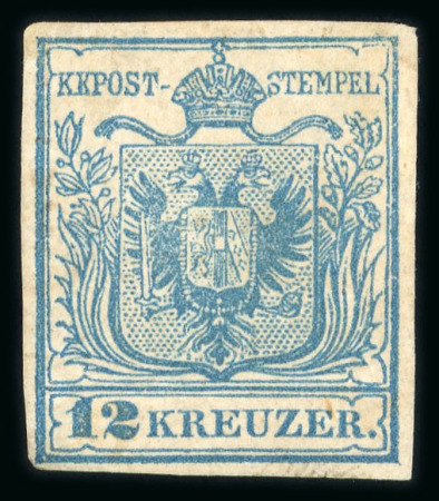 Stamp of Austria » 1850 Issue 1850 Austria Österreich UNISSUED 12Kr UNIQUE