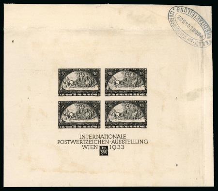 Stamp of Austria » 1st. Republic Austria Österreich 1933 WIPA Schwarzdruckblock , UNIKAT unique