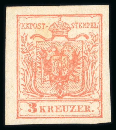 Stamp of Austria » 1850 Issue Austria Österreich 1850 3Kr rosa MP Ty IIIb