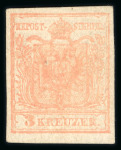 Stamp of Austria » 1850 Issue 1850 3Kr MP Ty IIIb blassrosa