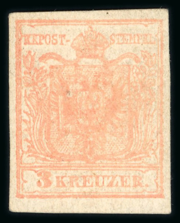 Stamp of Austria » 1850 Issue 1850 3Kr MP Ty IIIb blassrosa