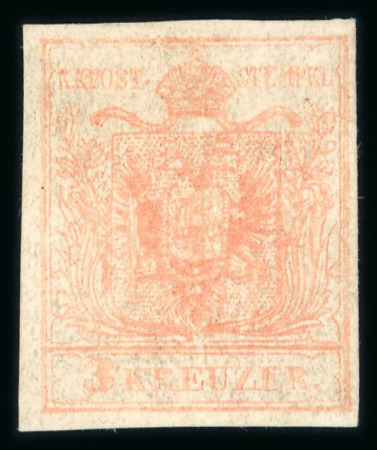 Stamp of Austria » 1850 Issue 1850 3Kr MP blassrosa Ty III
