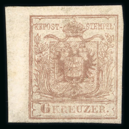 Stamp of Austria » 1850 Issue 1850 6Kr MP Ty III graubraun