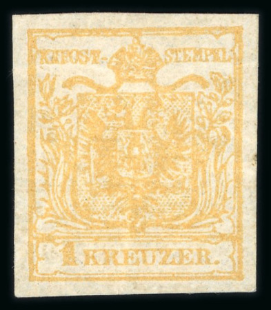 Stamp of Austria » 1850 Issue 1850 1Kr HP Ty I mit doppelseitigen kopfsteh. 4-teiligen Druck