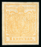 Stamp of Austria » 1850 Issue 1850 1Kr orange HP Ty I