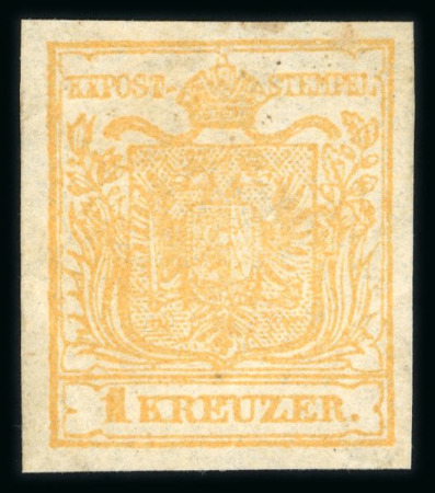 Stamp of Austria » 1850 Issue 1850 1Kr orange HP Ty I