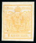 Stamp of Austria » 1850 Issue 1850 1Kr HP orange Ty III