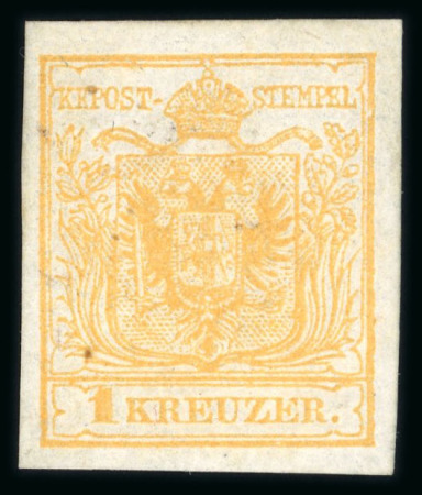 Stamp of Austria » 1850 Issue 1850 1Kr HP orange Ty III