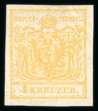 Stamp of Austria » 1850 Issue 1850 1Kr ockergelb, HP Ty III