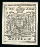Stamp of Austria » 1850 Issue 1850 2Kr HP grauschwarz