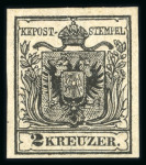 Stamp of Austria » 1850 Issue 1850 2Kr HP tiefschwarz