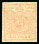 Stamp of Austria » 1850 Issue 1850 3Kr rot, HP ty Ia1