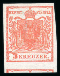 Stamp of Austria » 1850 Issue 1850 3Kr HP karminrosa