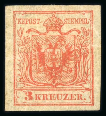 Stamp of Austria » 1850 Issue 1850 3Kr karminrot HP Ty IIIa