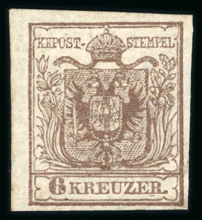 Stamp of Austria » 1850 Issue 1850 6Kr braun HP Ty III