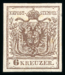 Stamp of Austria » 1850 Issue 1850 6Kr braun HP Ty III