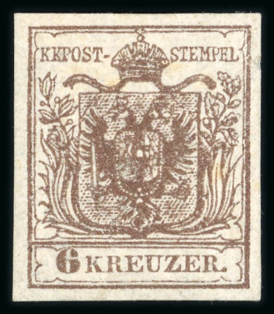 Stamp of Austria » 1850 Issue 1850 6Kr braun HP Ty III