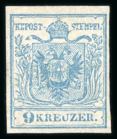 Stamp of Austria » 1850 Issue 1850 9Kr hellblau Ty Ib