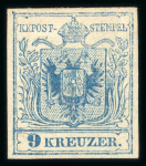 Stamp of Austria » 1850 Issue 1850 9Kr preussischblau HP Ty IIIb