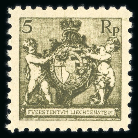 Stamp of Liechtenstein CANCEL 1921, Michel n° 45A-52A mint ** MNH, very fine