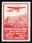 Stamp of Switzerland / Schweiz » Sammlungen 1913, kleines Los mit 5 Flugpostvorläufern, dabei Basel