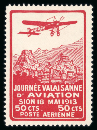 Stamp of Switzerland / Schweiz » Sammlungen 1913, kleines Los mit 5 Flugpostvorläufern, dabei Basel