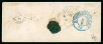 Stamp of German States » Schleswig-Holstein 1854 (Sep 8) envelope posted during the Crimean War and sent from Kiel to France, franked with French Empire 20c blue imperf.