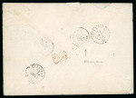 Stamp of Egypt » Suez-Canal Company 1868 (Jan 16) incoming envelope to Serapeum addressed to "Monsieur Humbert, Entrepreneur au Canal du Suez"