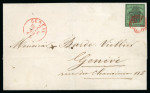 Stamp of Switzerland / Schweiz » Kantonalmarken » Genf 1849, grosser Adler dunkelgrün, auf Stadtbrief