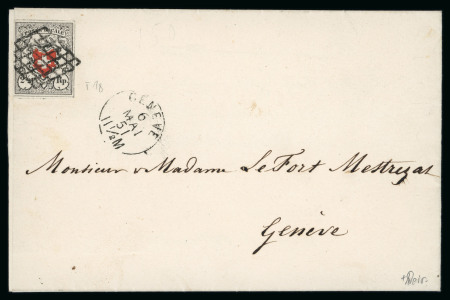 Stamp of Switzerland / Schweiz » Orts-Post und Poste Locale 1851, Poste Locale, Type 18, auf Stadtfaltbrief