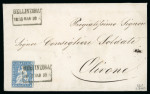 Stamp of Switzerland / Schweiz » Sitzende Helvetia Ungezähnt » 1856-57 Berner Druck (II) 1858, 10 Rp. blau, 3. Berner Druckperiode, auf Brief