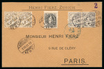 Stamp of Switzerland / Schweiz » Stehende Helvetia 1891, Stehende Helvetia 40 Rp. grau, gezähnt 9 1/4, auf Brief nach Paris