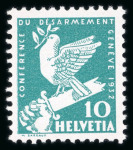 Stamp of Switzerland / Schweiz » Schweiz ab 1907 1932, Abrüstungskonferenz in Genf, 10 Rp., 4 unverausgabte Marken