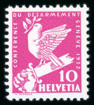 Stamp of Switzerland / Schweiz » Schweiz ab 1907 1932, Abrüstungskonferenz in Genf, 10 Rp., 4 unverausgabte Marken