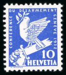 Stamp of Switzerland / Schweiz » Schweiz ab 1907 1932, Abrüstungskonferenz in Genf, 10 Rp., 4 unverausgabte Marken