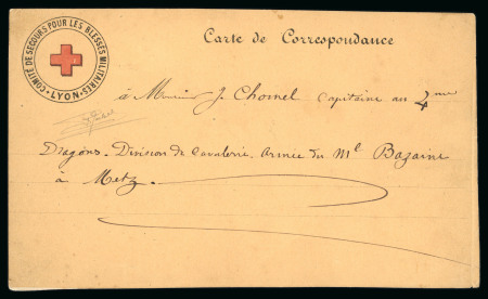 Stamp of France » Guerre de 1870-1871 1870, carte de correspondance avec cachet Croix rouge