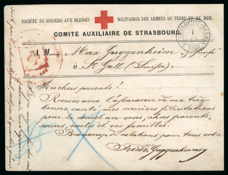 Stamp of France » Guerre de 1870-1871 1870, superbe carte de la Société de Secours aux blessés